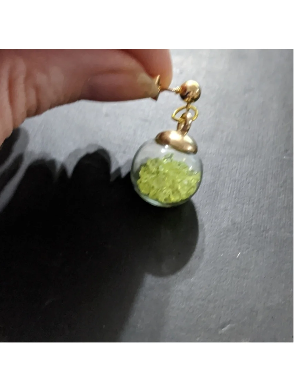 Gold Tone Yellow Crystal Filled Balls Dangle Drop Statement Earrings